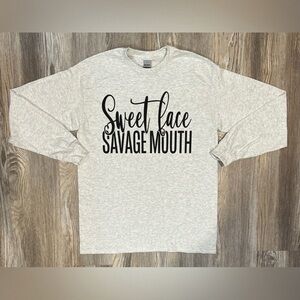 Gray Long Sleeve Graphic Tee
